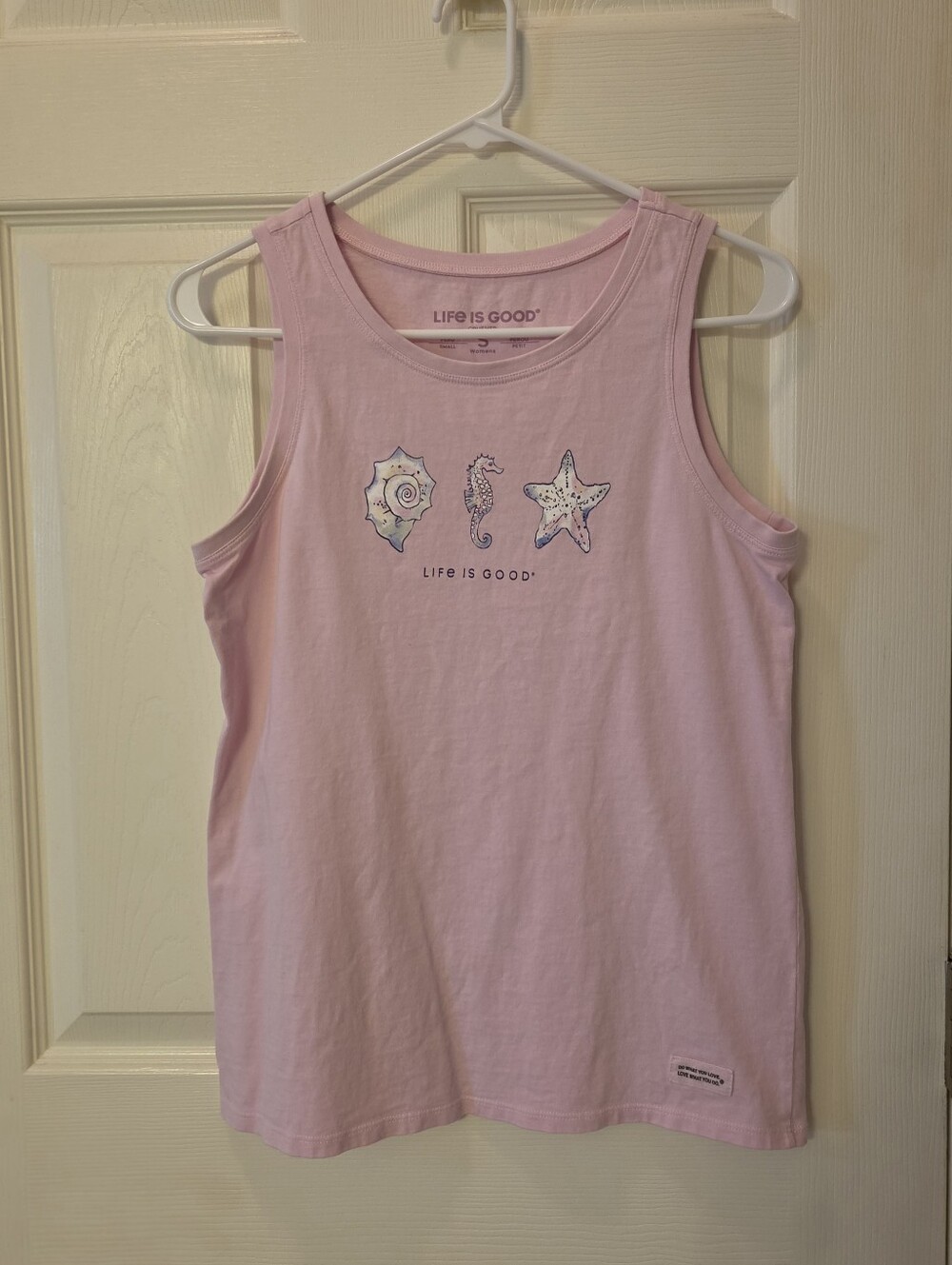 Life Is Good Pink Seashell & Starfish Tank